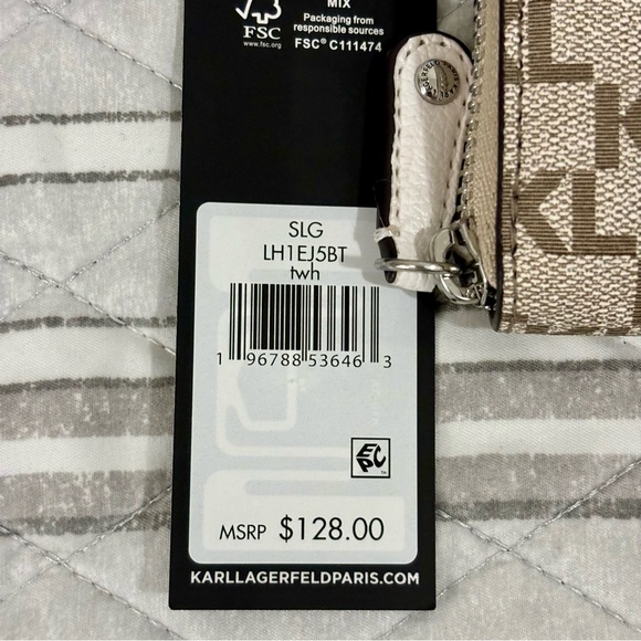 Karl Lagerfeld Paris SLG Crossbody Beige Taupe Handbag - Picture 15 of 15